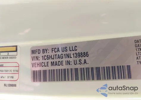 2022 Jeep Gladiator Willys 4X4 from USA, damaged, VIN 1C6HJTAG1NL139886